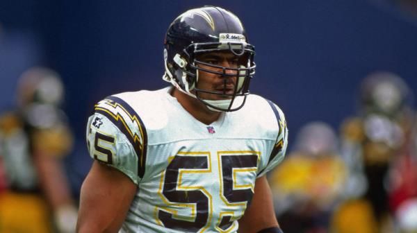 Junior Seau looking intense